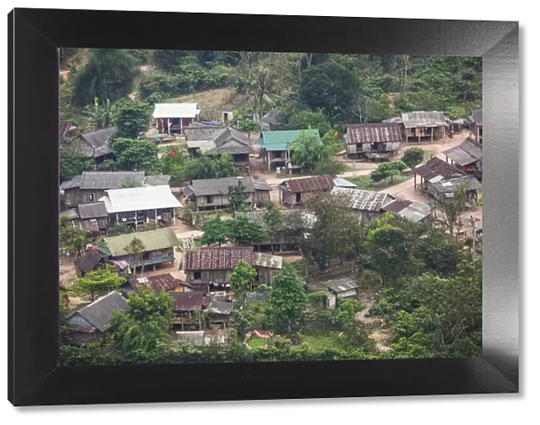 Vietnam, DMZ Area, Quang Tri Province, Cua Valley, elevated view of indigenous Montagnard