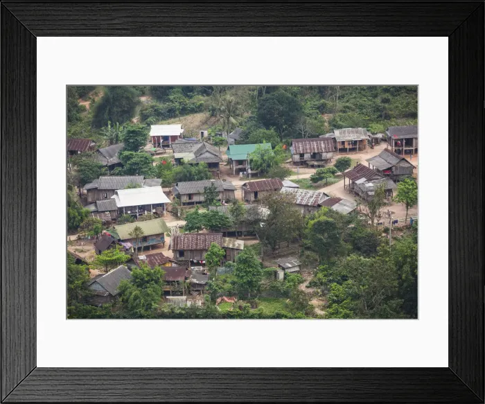 Framed Print : Vietnam, DMZ Area, Quang Tri Province, Cua Valley, elevated view of indigenous Montagnard