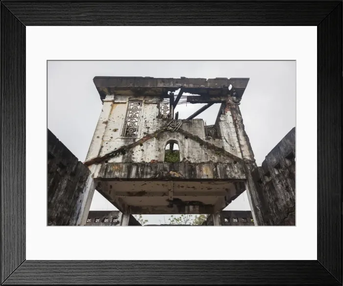 Framed Print : Vietnam, DMZ Area, Quang Tri, ruins of Long Hung Church destroyed during Vietnam War Framed Print : Vietnam, DMZ Area, Quang Tri, ruins of Long Hung Church destroyed during Vietnam War