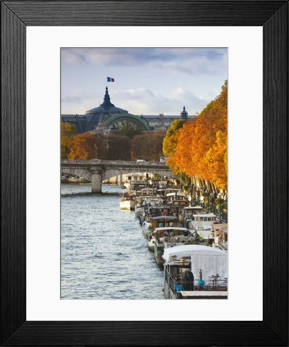 Framed Print : France, Paris, Seine River boats by the Pont Alexandre III bridge Framed Print : France, Paris, Seine River boats by the Pont Alexandre III bridge