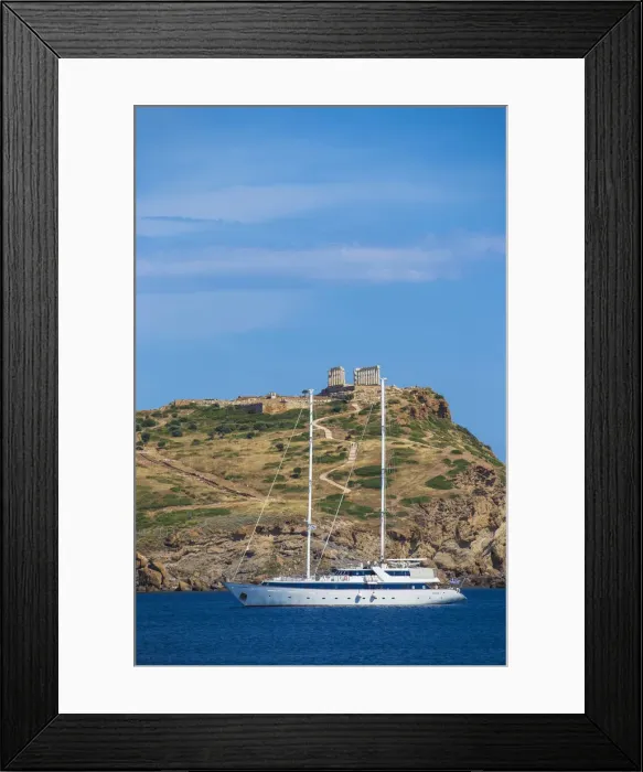 Framed Print : Greece, Attica, Cape Sounion, Sounio bay and the Temple of Poseidon Framed Print : Greece, Attica, Cape Sounion, Sounio bay and the Temple of Poseidon