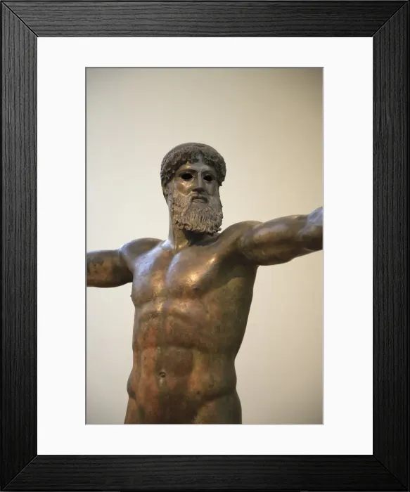 Framed Print : Greece, Attica, Athens, National Archaeological Museum, Bronze Statue of Zeus or Poseidon Framed Print : Greece, Attica, Athens, National Archaeological Museum, Bronze Statue of Zeus or Poseidon