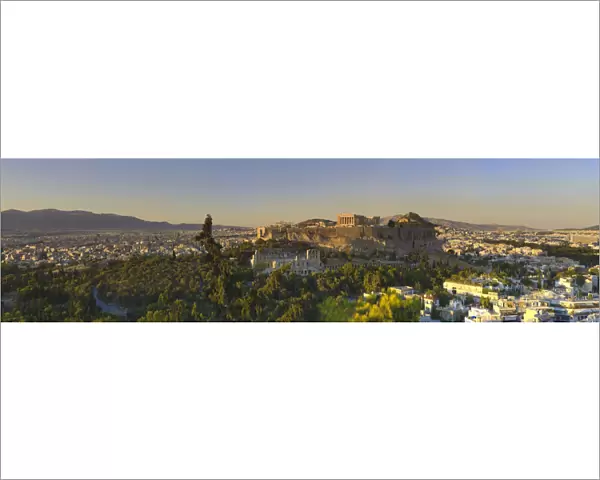 Greece, Athens, Panoramic view of the Acropolis and the city of Athens