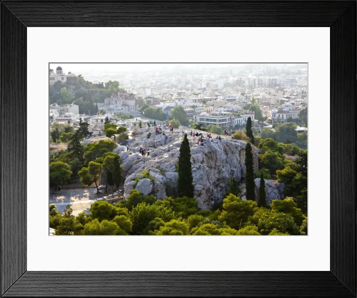 Framed Print : Areopagus Rock & Acropolis, Asyrmatos District, Athens, Greece