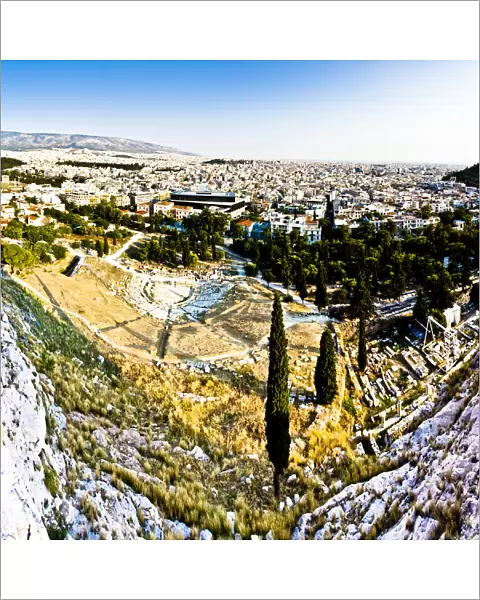New Acropplis Museum & City Overview from the Acropolis, Plaka, Athens, Greece