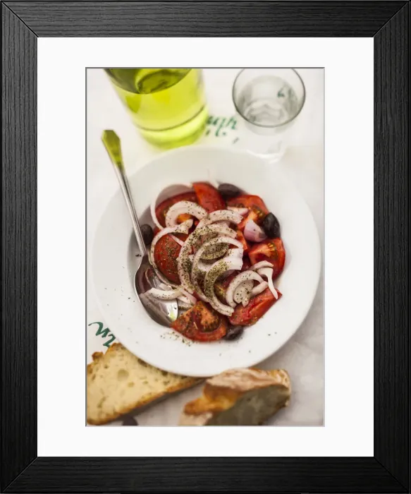 Framed Print : Greece, Athens, tomato and onion salad Framed Print : Greece, Athens, tomato and onion salad