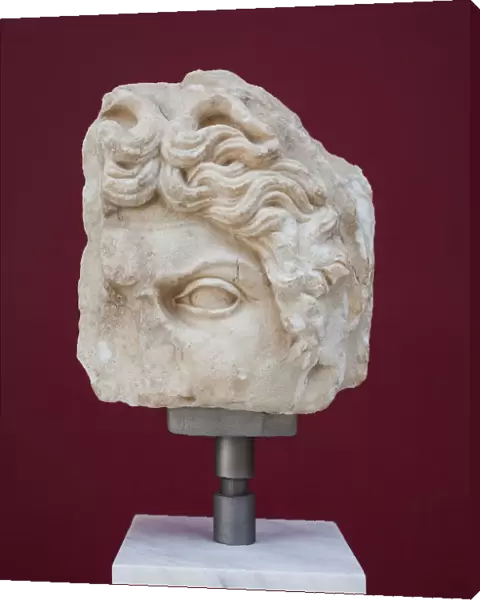 Greece, Athens, Roman Agora, fragment of the statue of the Gorgoneion