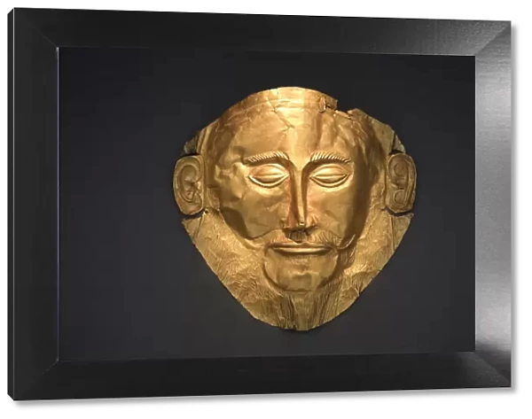 Greece, Attica, Athens, National Archaeological Museum, Gold death-mask known as Mask