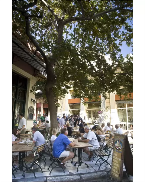 Greece, Attica, Athens, street cafes in the Plaka Ottoman district