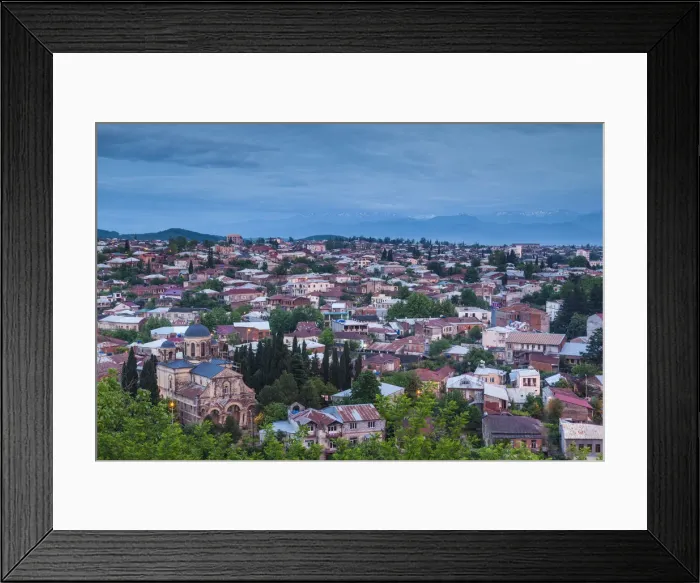 Framed Print : Georgia, Kutaisi, high angle city skyline