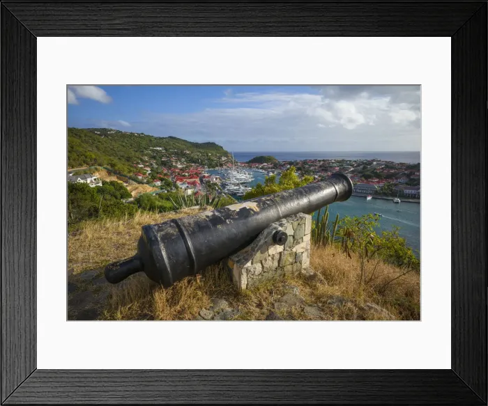Framed Print : French West Indies, St-Barthelemy, Gustavia, Fort Gustave, canon Framed Print : French West Indies, St-Barthelemy, Gustavia, Fort Gustave, canon