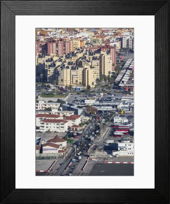 Framed Print : Gibraltar, View of Gibraltar and Spain border Framed Print : Gibraltar, View of Gibraltar and Spain border