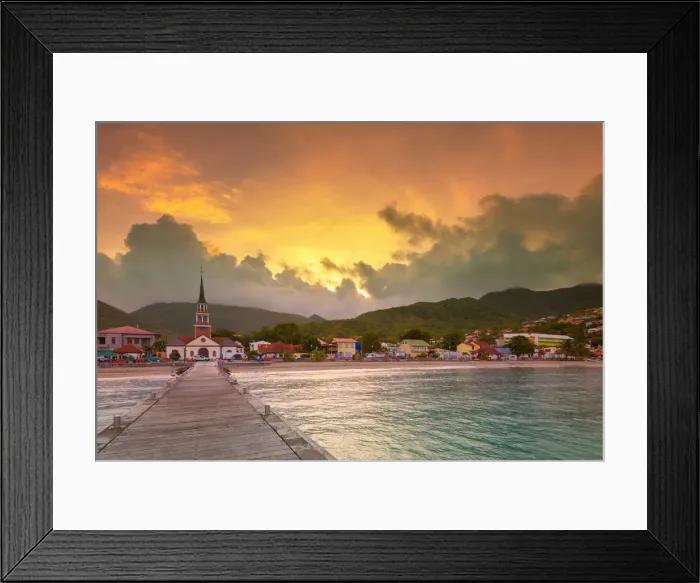 Framed Print : Caribbean, Martinique, Les Anse d Arlet Village