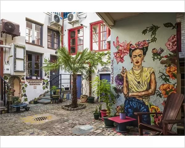 Georgia, Tbilisi, Old Town, Hotel Check Point, Frida Kahlo wall art