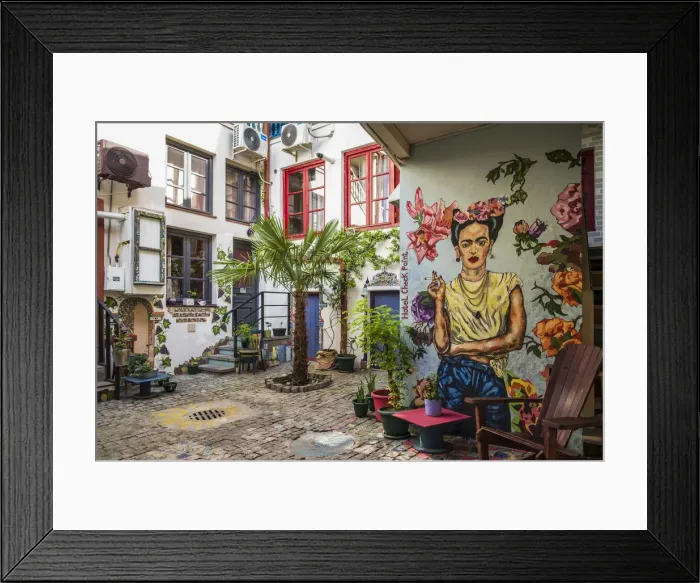 Framed Print : Georgia, Tbilisi, Old Town, Hotel Check Point, Frida Kahlo wall art Framed Print : Georgia, Tbilisi, Old Town, Hotel Check Point, Frida Kahlo wall art