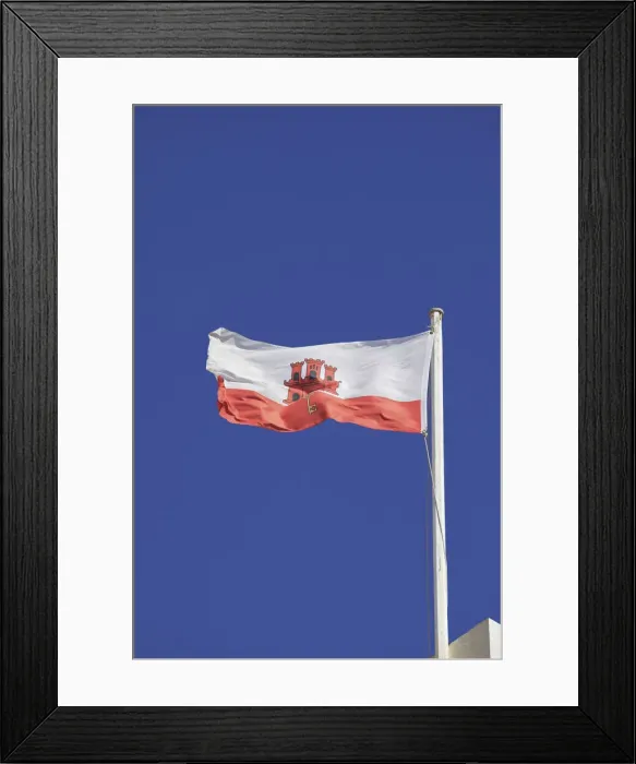 Framed Print : National Flag, Gibraltar, Cadiz Province