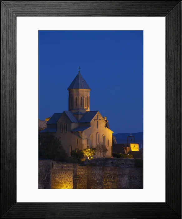 Framed Print : Georgia, Tbilisi, View of Narikala Fortress and St Nicholas church
