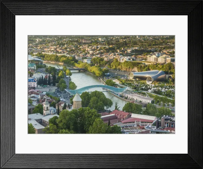 Framed Print : Georgia, Tbilisi, high angle view of city skyline from Narikala Fortress Framed Print : Georgia, Tbilisi, high angle view of city skyline from Narikala Fortress