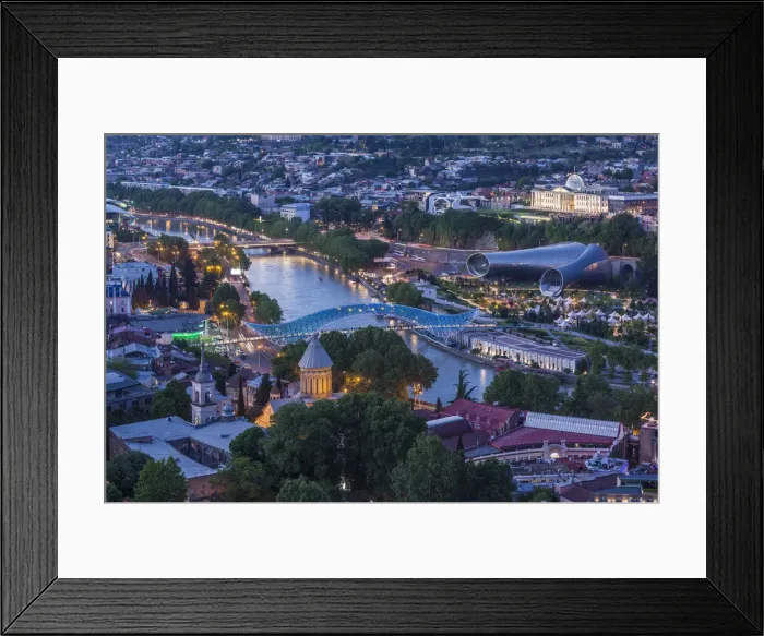 Framed Print : Georgia, Tbilisi, Narikala Fortress, high angle city skyline Framed Print : Georgia, Tbilisi, Narikala Fortress, high angle city skyline