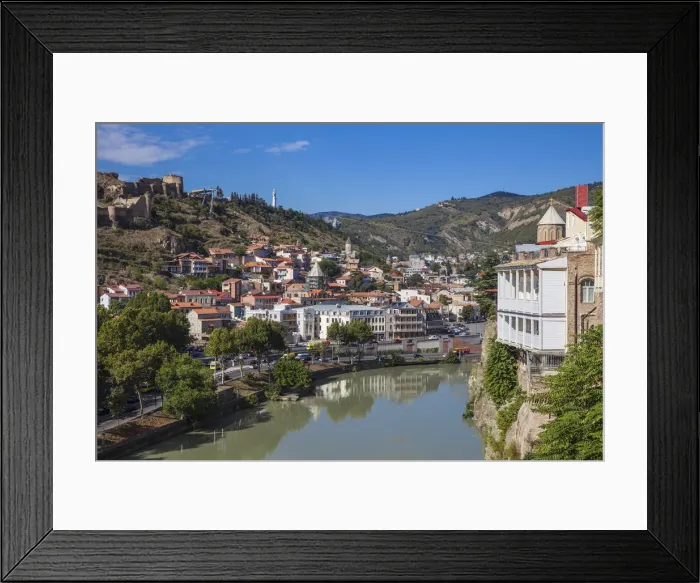 Framed Print : Georgia, Tbilisi, Avlabari, View of Tbilisi from cliff above Mtkvari (Kura) river Framed Print : Georgia, Tbilisi, Avlabari, View of Tbilisi from cliff above Mtkvari (Kura) river