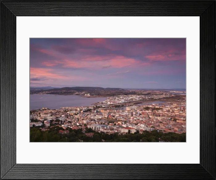 Framed Print : France, Languedoc-Roussillon, Herault Department, Sete, town overview from Mont St-Clair Framed Print : France, Languedoc-Roussillon, Herault Department, Sete, town overview from Mont St-Clair