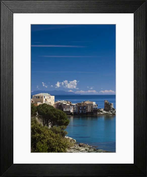 Framed Print : France, Corsica, Haute-Corse Department, Le Cap Corse, Erbalunga, elevated town view Framed Print : France, Corsica, Haute-Corse Department, Le Cap Corse, Erbalunga, elevated town view