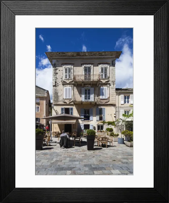 Framed Print : France, Corsica, Haute-Corse Department, Le Cap Corse, Erbalunga, buildings on Framed Print : France, Corsica, Haute-Corse Department, Le Cap Corse, Erbalunga, buildings on