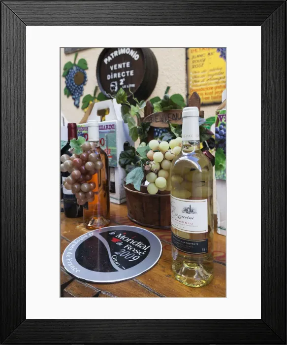 Framed Print : France, Corsica, Haute-Corse Department, Le Nebbio Region, St-Florent, Corsican wine shop Framed Print : France, Corsica, Haute-Corse Department, Le Nebbio Region, St-Florent, Corsican wine shop