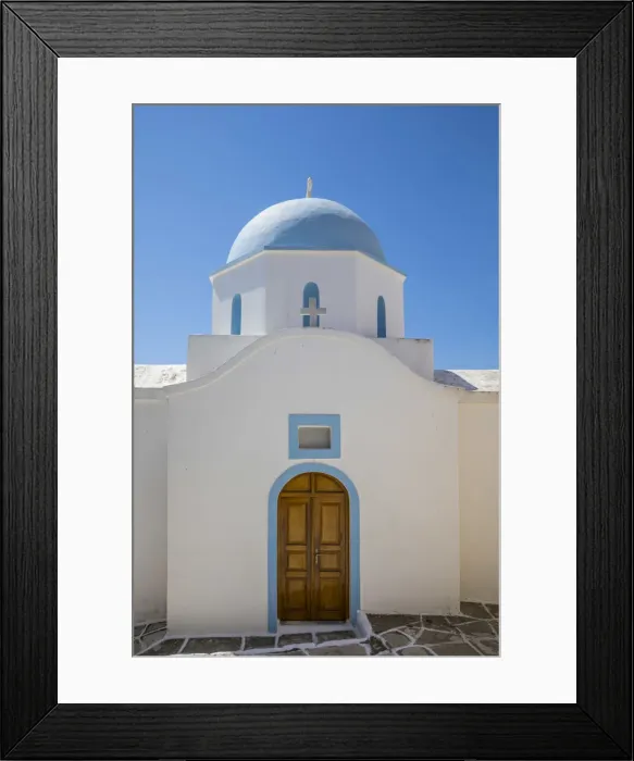 Framed Print : Greek Orthodox chapel, Lefkes Village, Paros, Cyclade Islands, Greece
