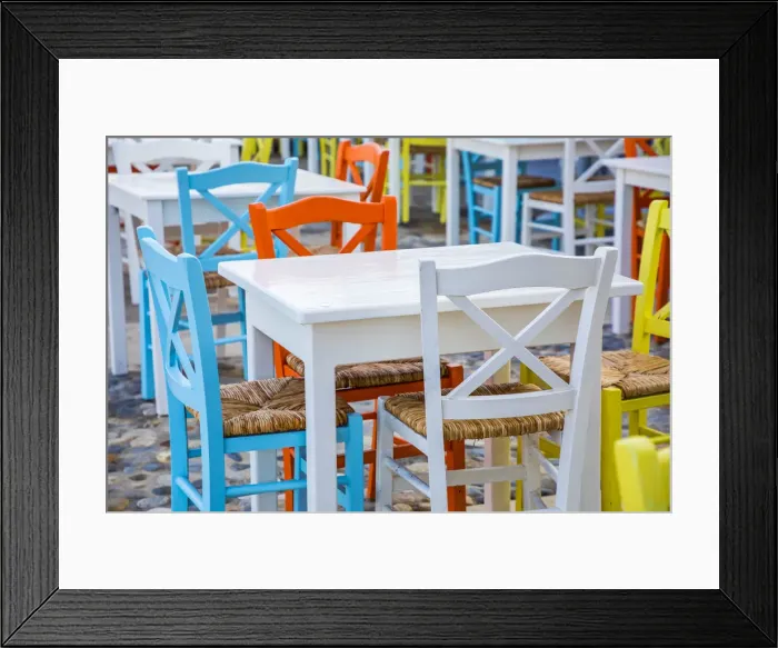 Framed Print : Cafe in Naxos Town, Naxos, Cyclade Islands, Greece Framed Print : Cafe in Naxos Town, Naxos, Cyclade Islands, Greece