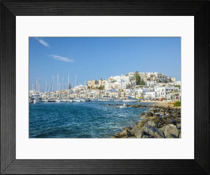 Framed Print : Harbour of Naxos Town, Naxos, Cyclade Islands, Greece