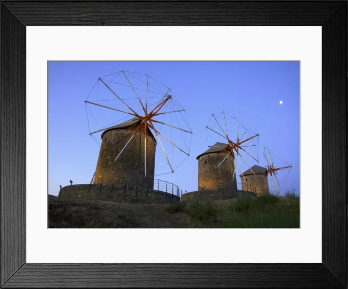 Framed Print : Illuminated Windmills Of Chora, Patmos, Dodecanese, Greek Islands, Greece, Europe Framed Print : Illuminated Windmills Of Chora, Patmos, Dodecanese, Greek Islands, Greece, Europe