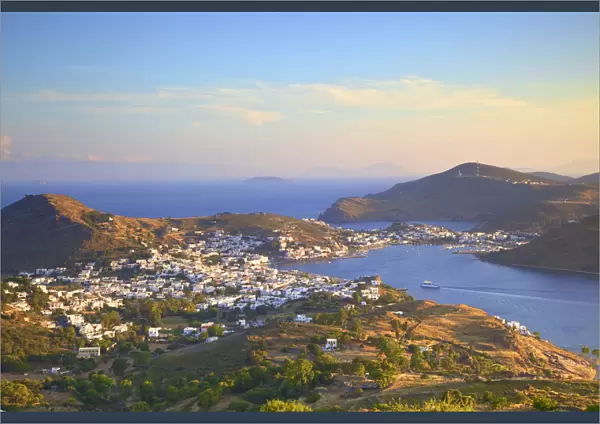 Elevated View Over Skala, Patmos, Dodecanese, Greek Islands, Greece, Europe