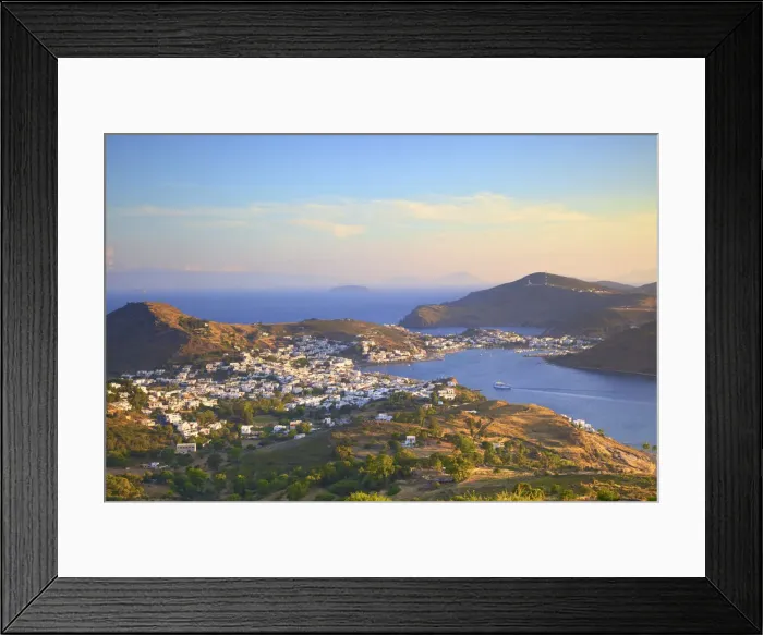 Framed Print : Elevated View Over Skala, Patmos, Dodecanese, Greek Islands, Greece, Europe Framed Print : Elevated View Over Skala, Patmos, Dodecanese, Greek Islands, Greece, Europe