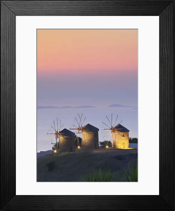 Framed Print : Illuminated Windmills Of Chora, Patmos, Dodecanese, Greek Islands, Greece, Europe Framed Print : Illuminated Windmills Of Chora, Patmos, Dodecanese, Greek Islands, Greece, Europe
