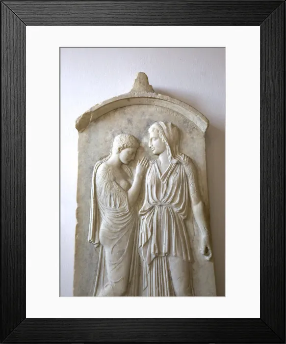 Framed Print : Grave Relief Of Krito And Timarista, Archaeological Museum, Old Town, Rhodes, Dodecanese Framed Print : Grave Relief Of Krito And Timarista, Archaeological Museum, Old Town, Rhodes, Dodecanese