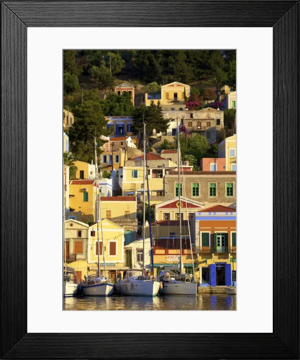 Framed Print : Boats In Symi Harbour, Symi, Dodecanese, Greek Islands, Greece, Europe Framed Print : Boats In Symi Harbour, Symi, Dodecanese, Greek Islands, Greece, Europe