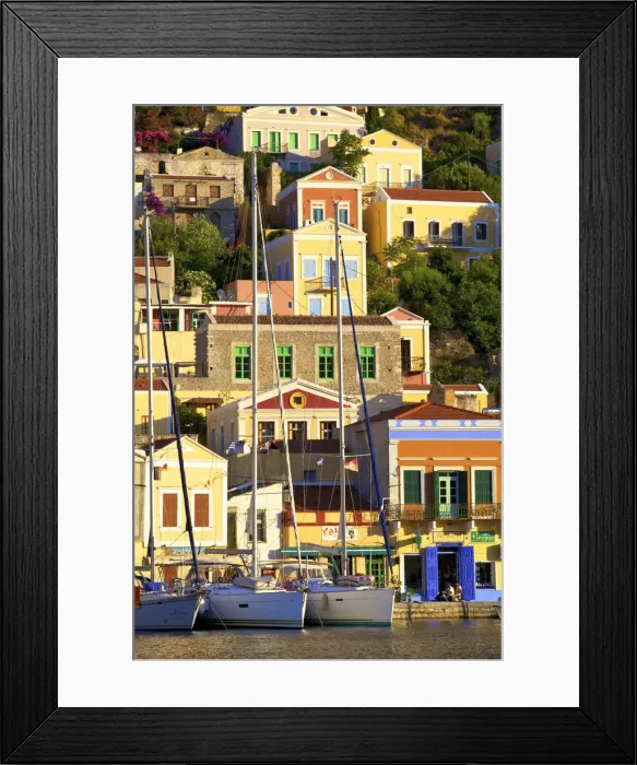 Framed Print : Boats In Symi Harbour, Symi, Dodecanese, Greek Islands, Greece, Europe Framed Print : Boats In Symi Harbour, Symi, Dodecanese, Greek Islands, Greece, Europe