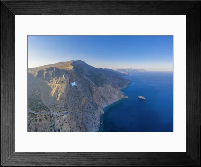 Framed Print : Greece, Cyclades Islands, Amorgos, Moni Panagias Chozoviotissas Monastery