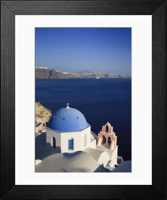 Framed Print : Greece, Cyclades, Santorini, Oia Town and Santorini Caldera Framed Print : Greece, Cyclades, Santorini, Oia Town and Santorini Caldera
