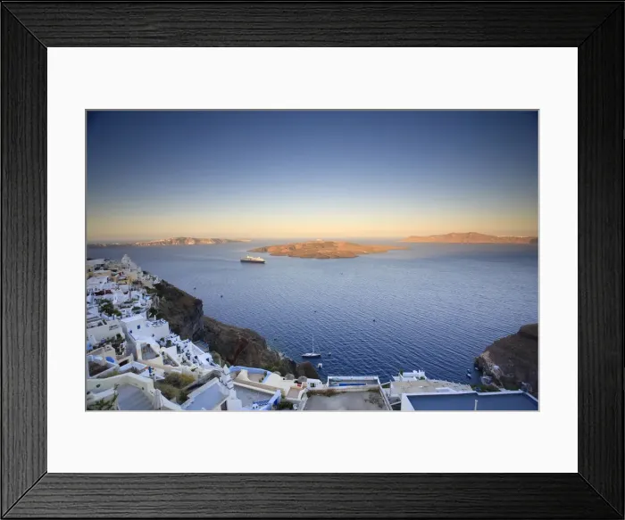 Framed Print : Greece, Cyclades, Santorini, Fira (Thira), view of Santorini Caldera Framed Print : Greece, Cyclades, Santorini, Fira (Thira), view of Santorini Caldera
