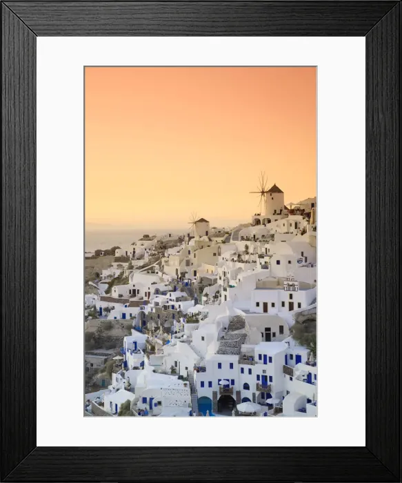 Framed Print : Greece, Cyclades, Santorini, Oia Town and Santorini Caldera Framed Print : Greece, Cyclades, Santorini, Oia Town and Santorini Caldera
