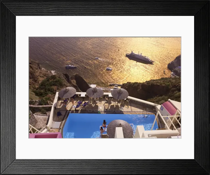 Framed Print : Elevated view of Fira, Santorini (Thira), Cyclades Islands, Greece Framed Print : Elevated view of Fira, Santorini (Thira), Cyclades Islands, Greece