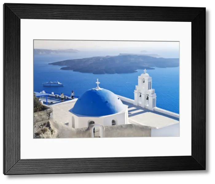 Framed Print : Bell Tower of Orthodox Church overlooking the Caldera in Fira, Santorini (Thira) Framed Print : Bell Tower of Orthodox Church overlooking the Caldera in Fira, Santorini (Thira)