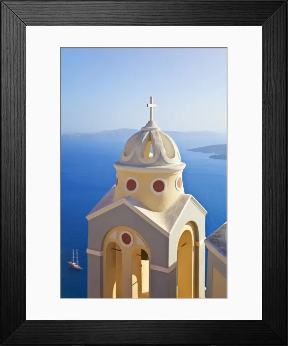 Framed Print : Greek Orthodox Church in Fira, Santorini (Thira), Cyclades Islands, Greece Framed Print : Greek Orthodox Church in Fira, Santorini (Thira), Cyclades Islands, Greece