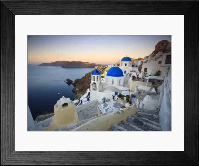 Framed Print : Greece, Cyclades, Santorini, Oia Town and Santorini Caldera Framed Print : Greece, Cyclades, Santorini, Oia Town and Santorini Caldera