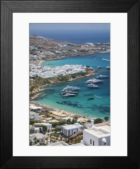 Framed Print : Psarou Beach, Mykonos, Cyclade Islands, Greece Framed Print : Psarou Beach, Mykonos, Cyclade Islands, Greece