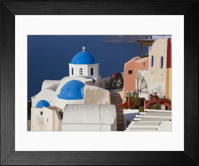 Framed Print : Pack donkey, Oia, Santorini, Cyclades islands, Greece