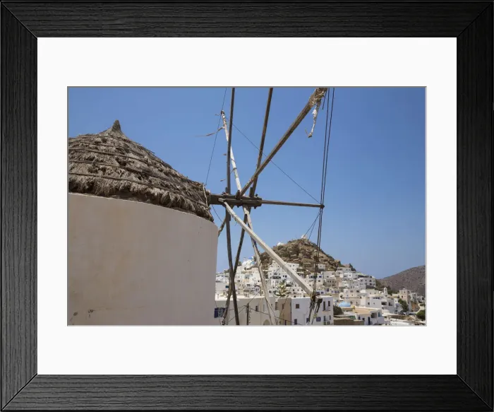 Framed Print : Windmill and Ios town, Ios Island, Cyclades Islands, Greece Framed Print : Windmill and Ios town, Ios Island, Cyclades Islands, Greece
