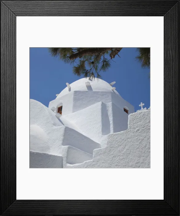 Framed Print : Greek Orthodox church, Ios town, Ios Island, Cyclades Islands, Greece